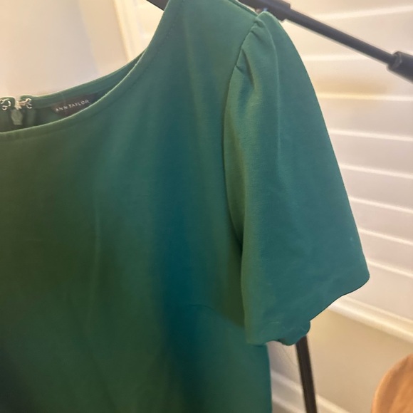 Ann Taylor Puff Sleeve Ponte Sheath Dress in Green - Picture 6 of 8